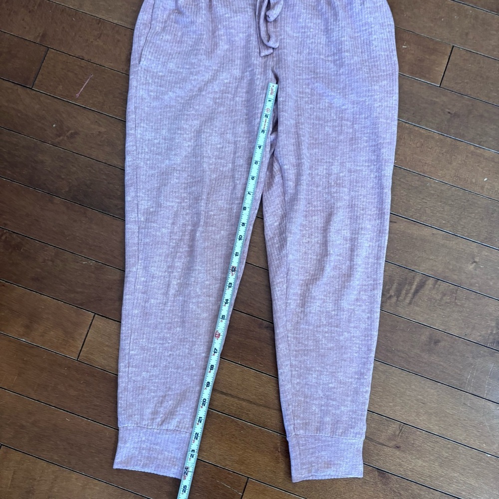 Jockey Pink Ribbed Joggers Sleep Pants Sweatpants Small - Picture 6 of 9